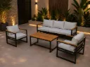طقم معدن وخشب 5 أفراد