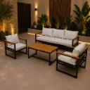 طقم معدن وخشب 5 أفراد